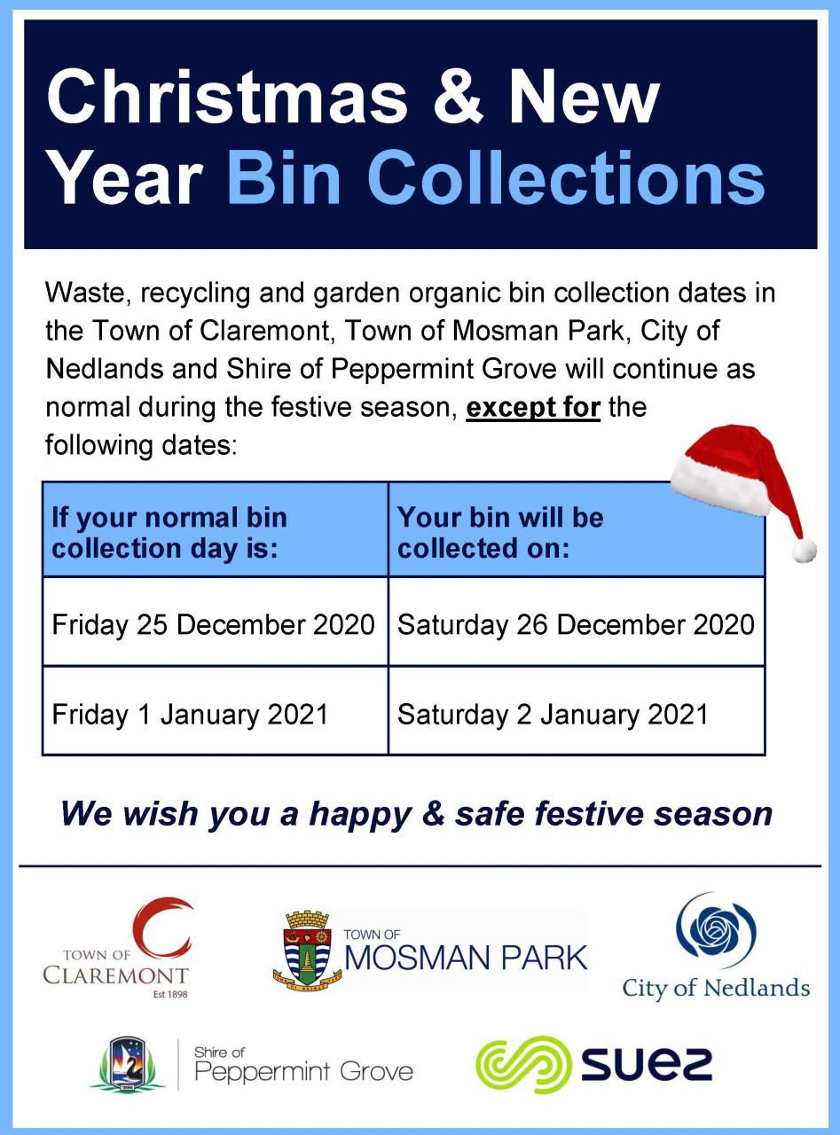 Christmas and New Year Bin Collections 2020